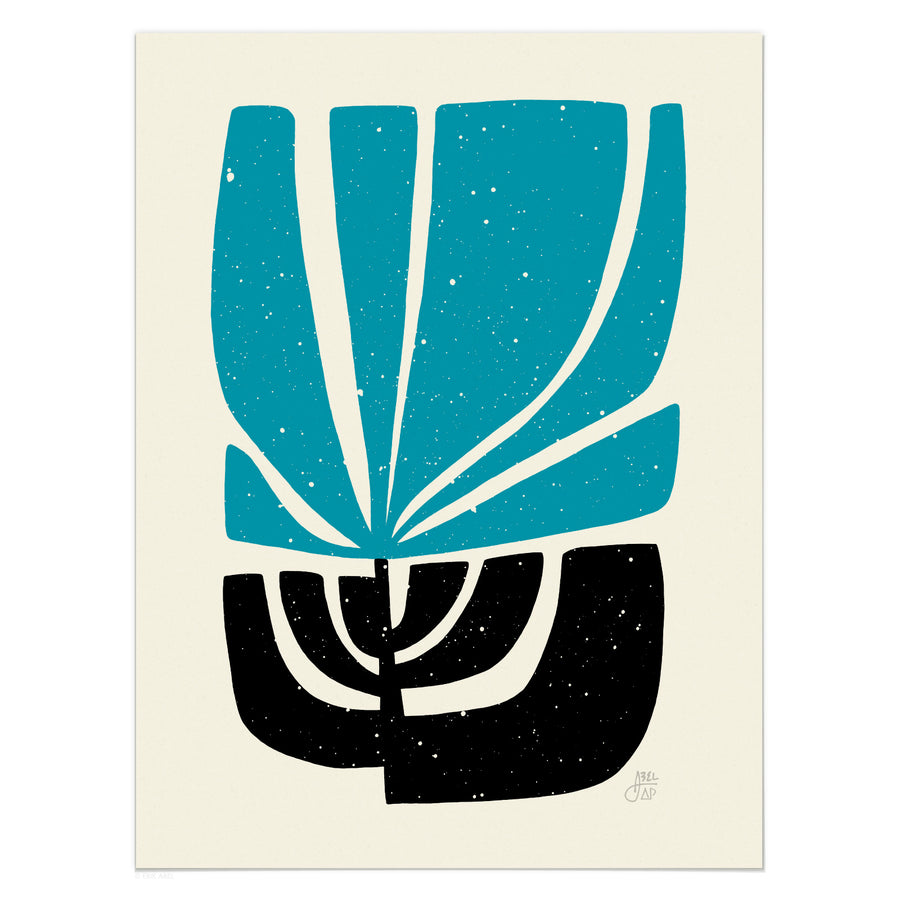 "Plant Form 002-Teal" Print AP191005A