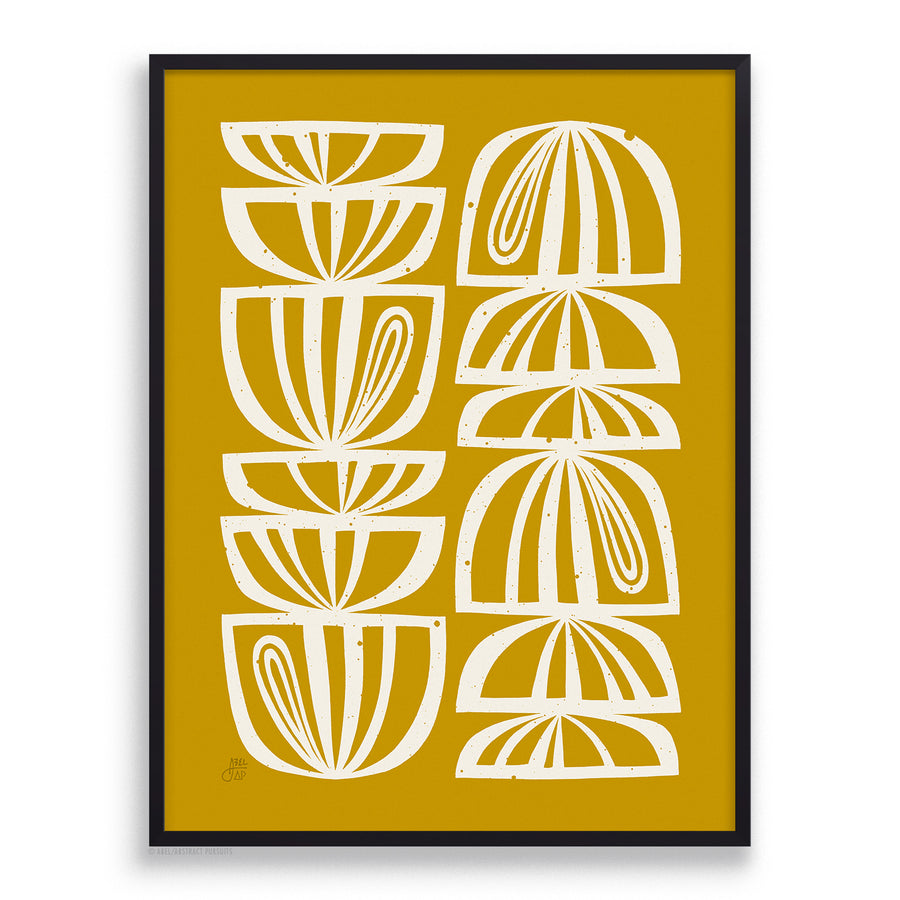 "Power Flower-Mustard" Print AP191006B